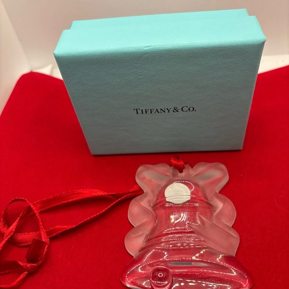 Tiffany & Co. Frosted Crystal Glass Bell Christmas Ornament 1996 Made in Germany